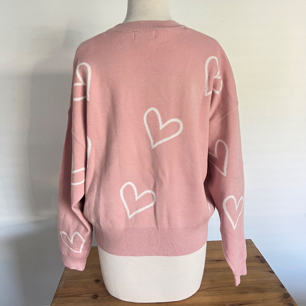 Apricot Pink Heart Sweater - Picture 3 of 4